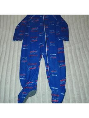 NFL Buffalo Bills Onesie Footed Pajamas Baby Size 18 Months Zip Up